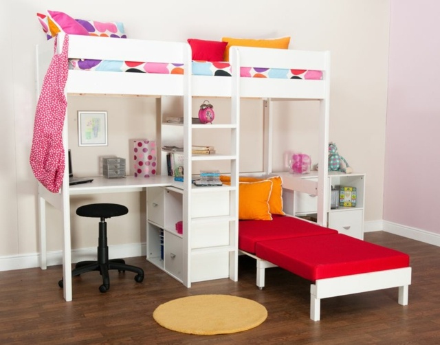 Space-to-sleep-and-read-loft-bed-with-desk-in-white