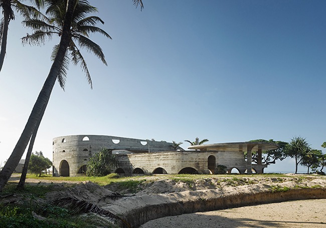 Hotellkomplex betongkonstruktioner La Plage du Pacifique-Vanuatu skärgård-ö Australien
