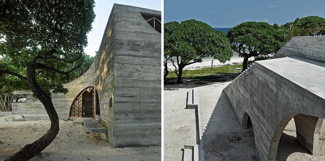 Trappor konstruktion betongkonstruktion bygga hotellbyggnad på stranden