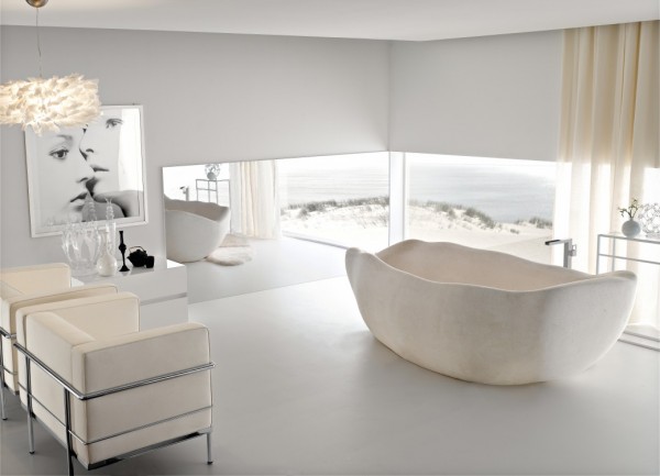badrum kontraster symmetri asymmetrisk form badkar effektivt