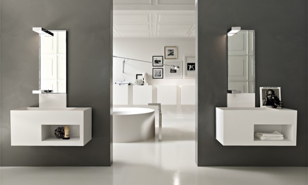 badrum två möbler skär bild dekoration separat badkar