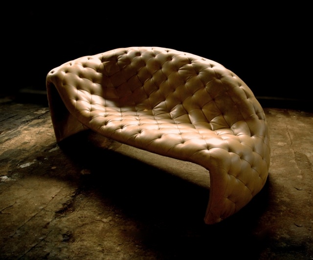 Lädersofferdesign som formar trendig schäslong loveseat-david batho