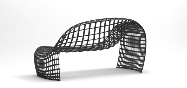 läder soffa-metall ram-3D-modell visualiseringar