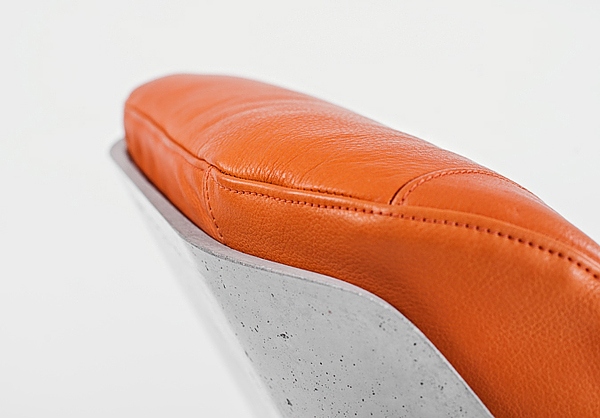 design gungstol betong paulsberg läderklädsel orange