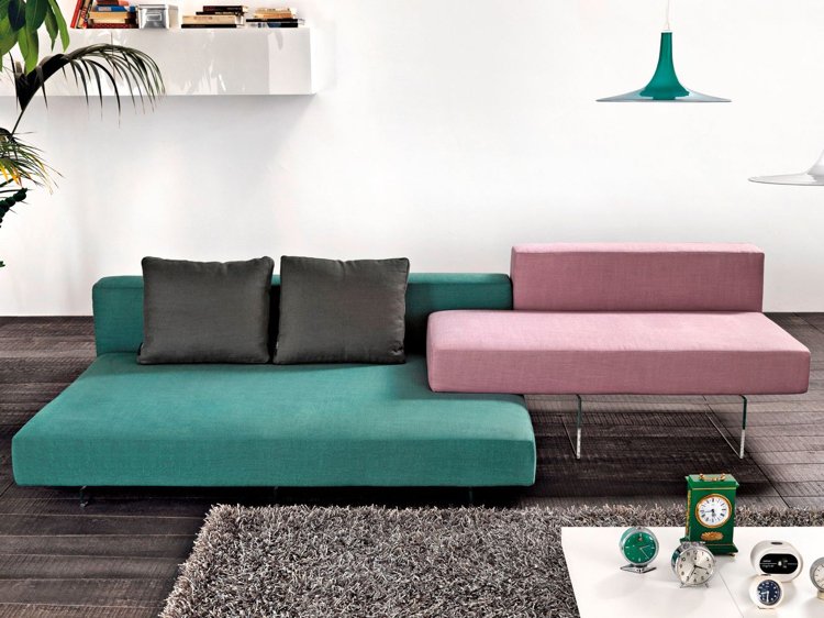 Design soffa-vardagsrum-modern-klädsel-två-färg-luft