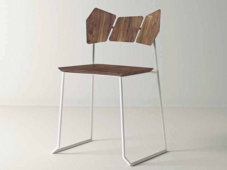 modern-sittplats-stol-trä-industriell-design-metall-ram-kinoki