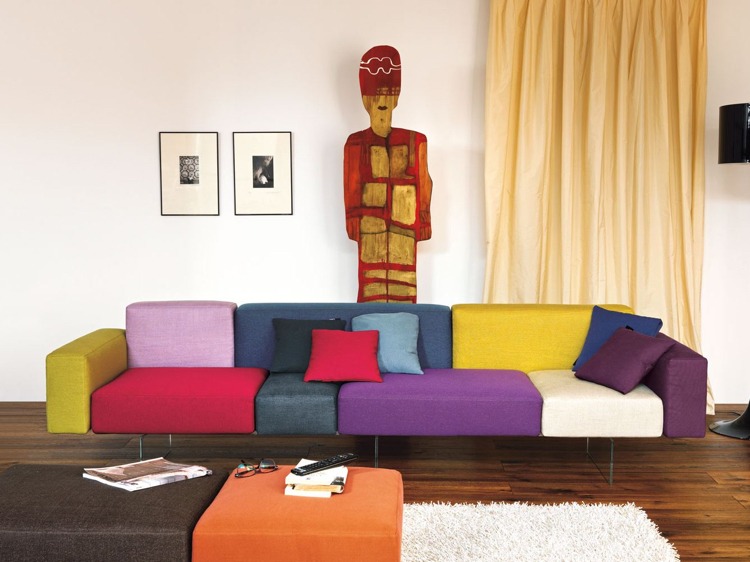 Design soffa -klädsel-färgade-armstöd-luft
