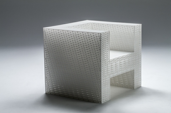 Stol kub form akryl fibrer design idé