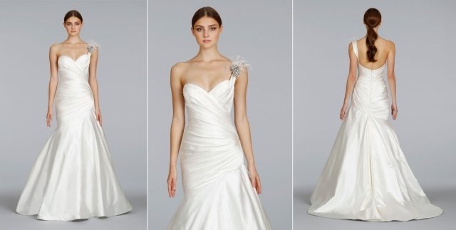 designer-bröllopsklänningar siden-satin-vit-asymmetrisk-brosch-axel-a-linje
