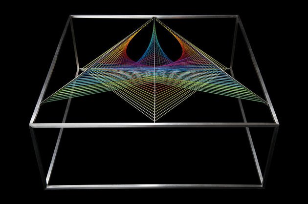 designer soffbord glas prisma konceptet brytning inspirerad