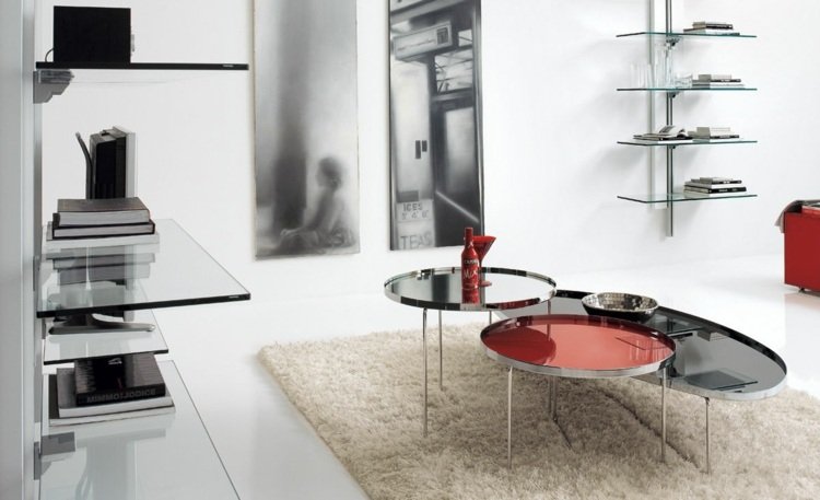 Soffbord moderna röda svarta snygga designmöbler