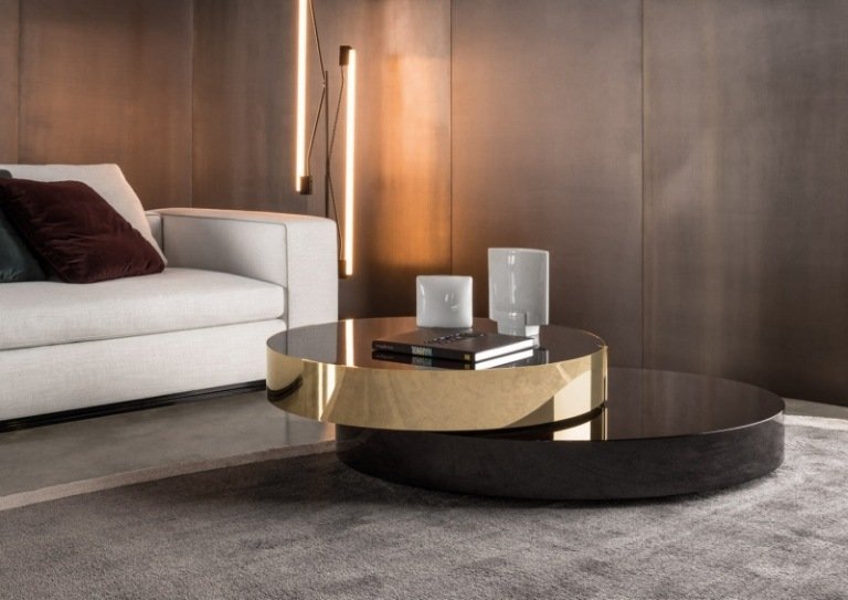 Högblank design-soffbord-runt-guld-look-Minotti-BENSON