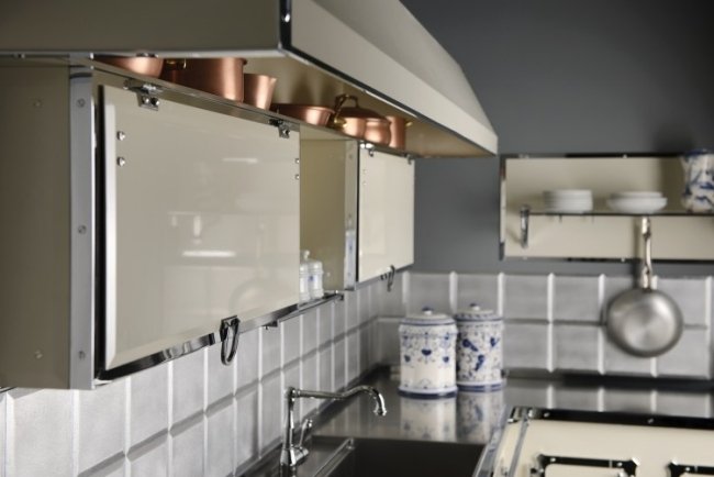 garderob stängt designer kök i rostfritt stål av officine gullo