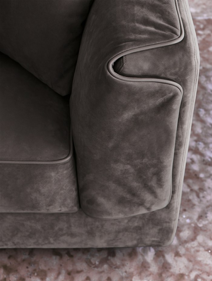 soffa grå flou italiensk design mocka