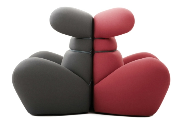 Möbel kreativ designer fåtölj i två färger hallongrå