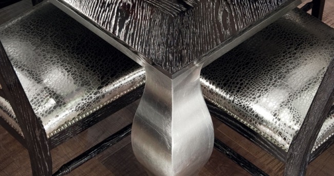 Brummel kök italiensk matbord-stolar design-silver finish
