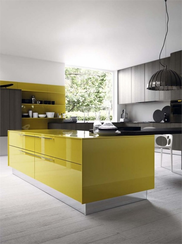 design köksö bordsskiva färgschema gulgrått trendigt