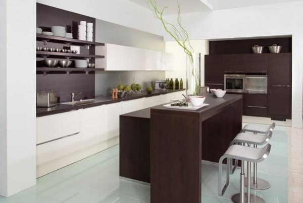 mörkt trä minimalistisk modern köksdesign från nolte