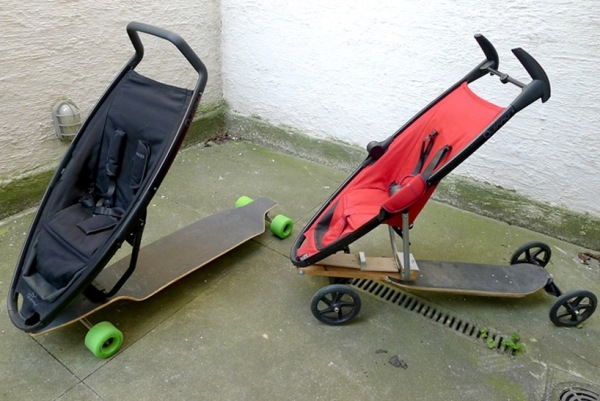 Skateboard barnvagn studio Peter-van Riet quinny design