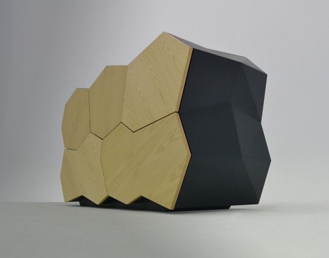 Designskåp svart trä skänk förvaringsutrymme hall möbler-modernt utseende