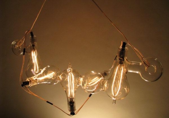 Ljus design-komposition glödlampor-glas-bubblor teknik