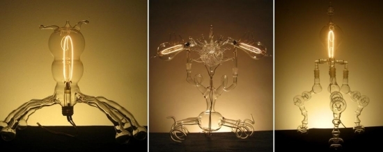 Glödlampor design-skapande skulpturell form ger