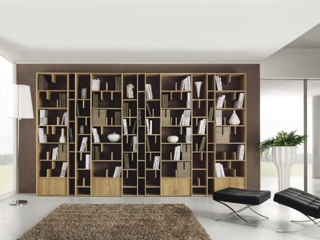 vägghylla minimalistiska designmöbler trä av domus arte