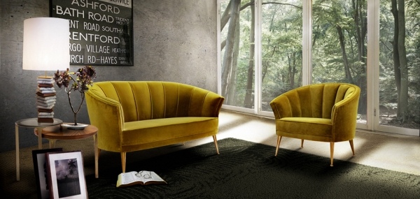 maya brabbu stoppade möbler lime grön gul soffa fåtölj
