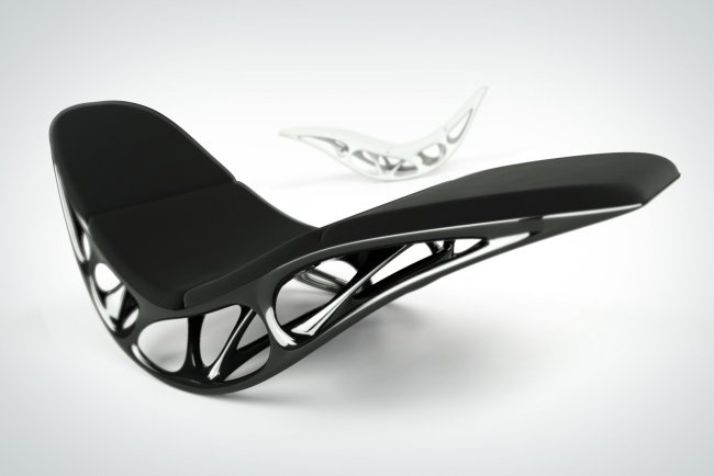 Slappna av solstol Futuristisk design-svart och vit finish