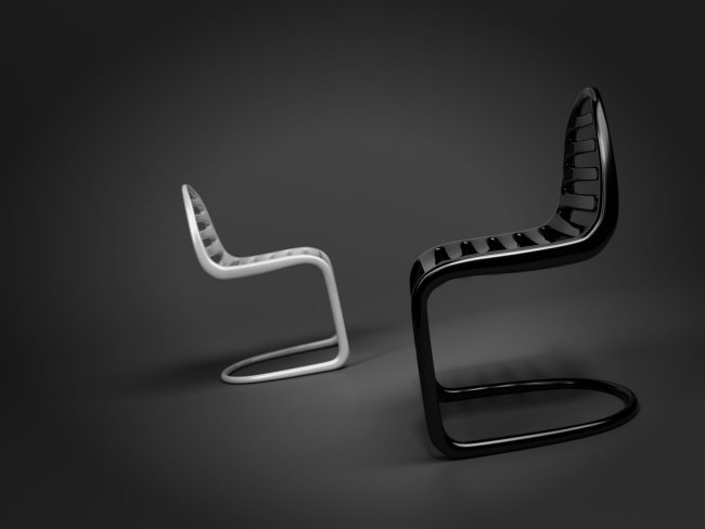 Cantilever stol modern design-svart vit