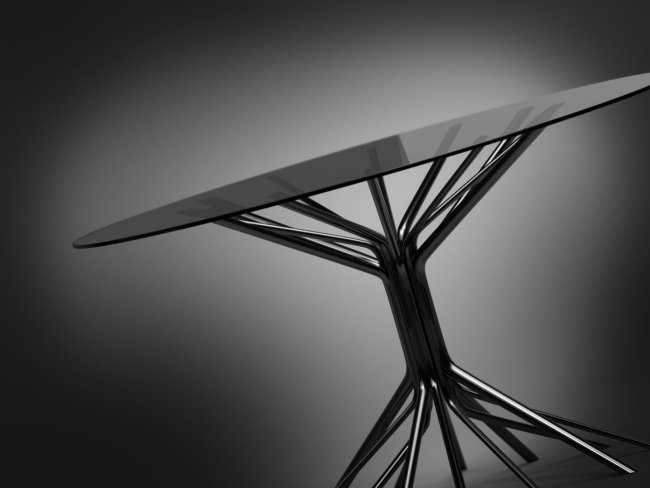 Glasbord metallram design timothy Schreiber samling