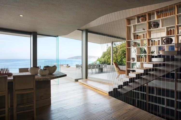 designmöbler vardagsrum-trappor-modern-tråd-dekoration