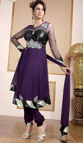 Georgette Purple Designer -asu