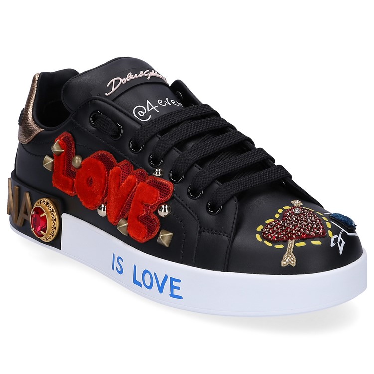 Designer sko trender sneakers svarta nitar lappar Dolce Gabanna