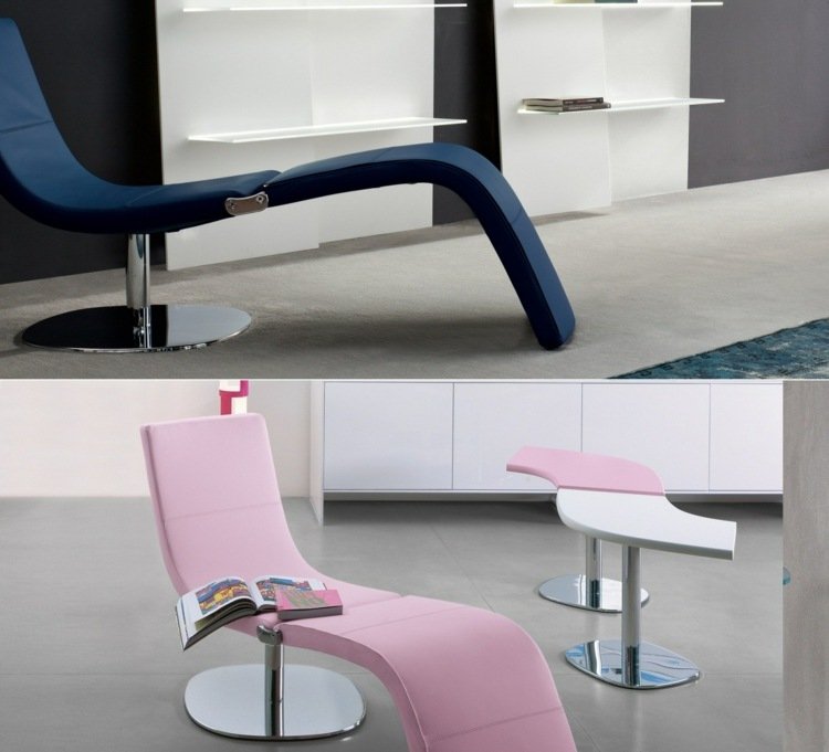 Fåtölj rosa blå färg ryggstöd ergonomisk konstruktion