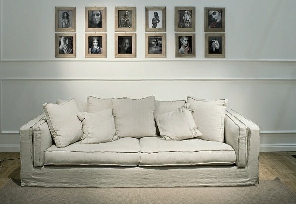 Foto vägg soffa vardagsrum design idé