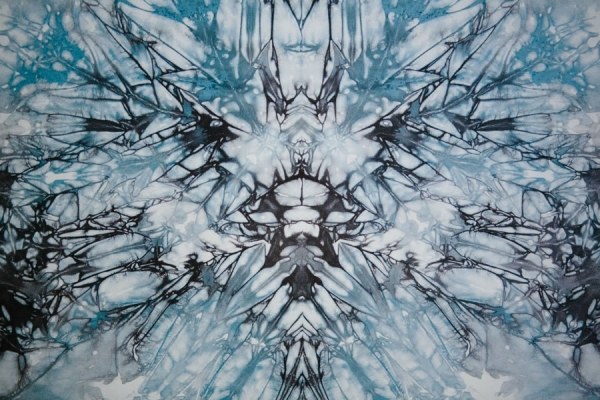 Tapetmönster tredimensionella motiv spel av färger Shibori konstdesign