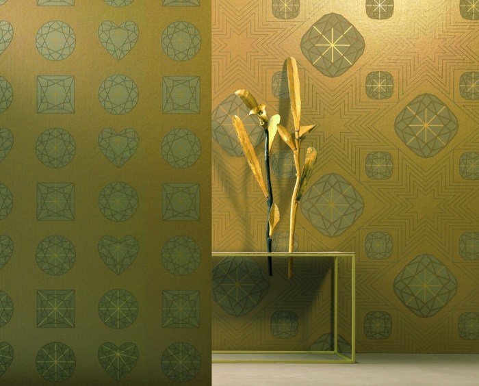 Bakgrundsbilder-von-Marburg-karisma-guld-grön-vägg-design-idéer