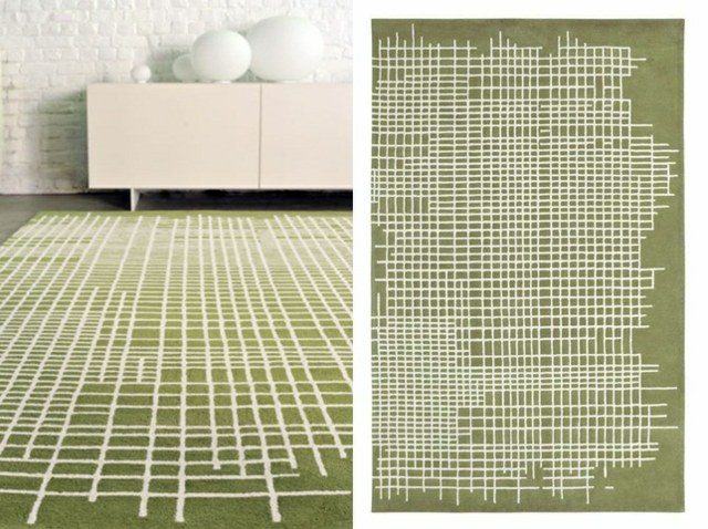 Mönster matta design idéer grön vit