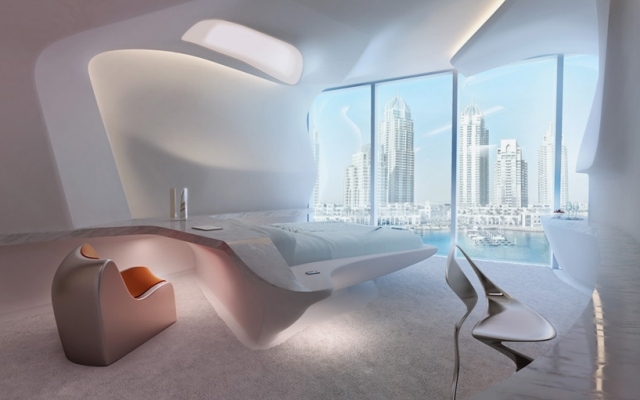 zaha hadid-opus-office tower hotel-suites designmöbler utsökt design