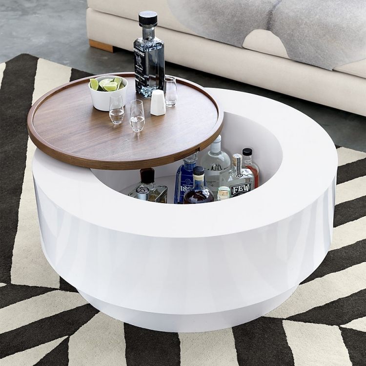 Designmöbler och inredning -interiördesign-soffbord-minibar-rund-vit-högblank