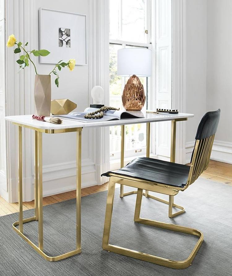 designer-möbler-dekoration-interiör-design-stol-mässing-ram-cantilever-arbetsstation-elegant