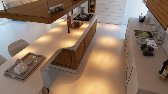 Shapely Countertop Kitchen Visualized 3d Design