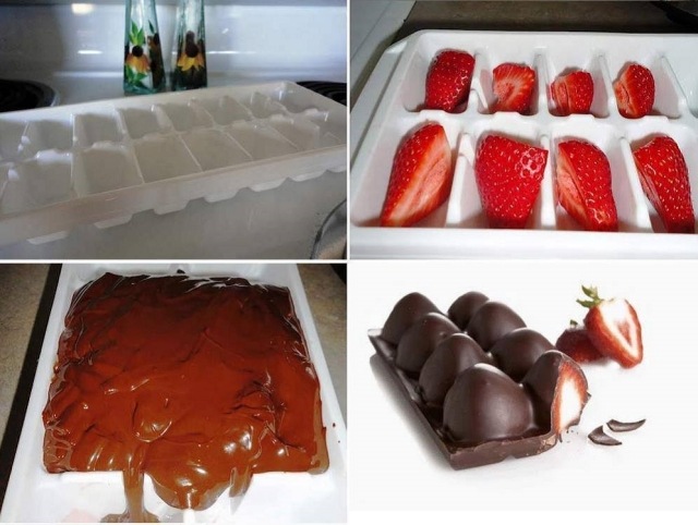 Ice dessert form choklad jordgubbe recept dessert