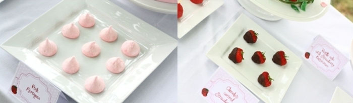jordgubbe chokladkakor bröllop rosa tallrik