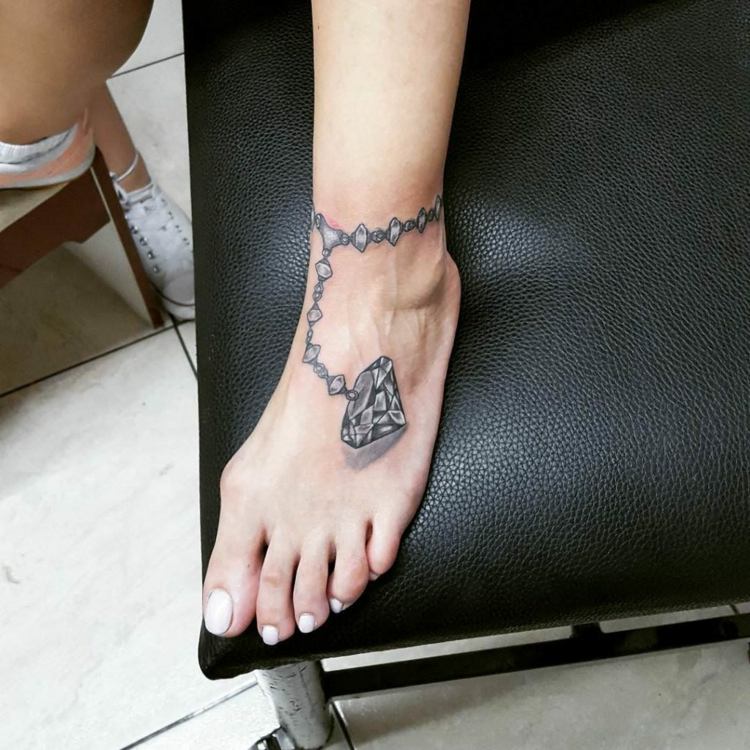 Diamant tatuering fotled tatueringar för kvinnor små