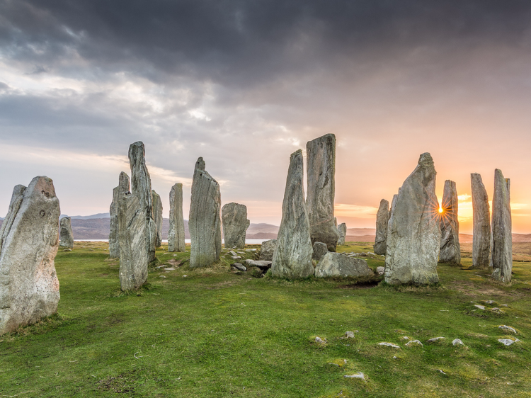 Callanish stencirkel i Yttre Hebriderna Skottland