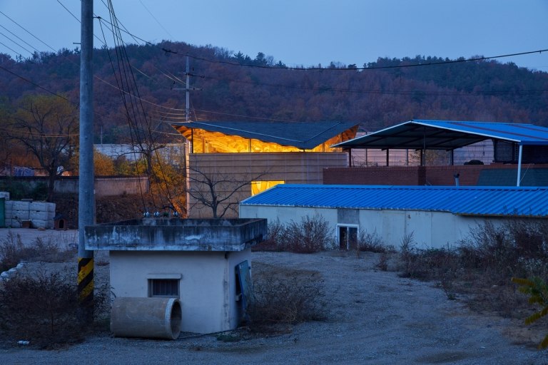 Enfamiljshus modernt byggt Sydkorea