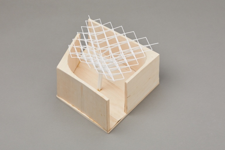 hängande trätak 3D -huskonstruktion