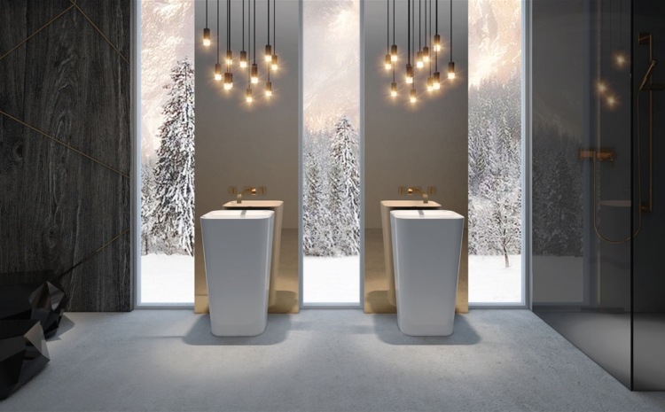 nuvarande badrumstrender design futuristisk